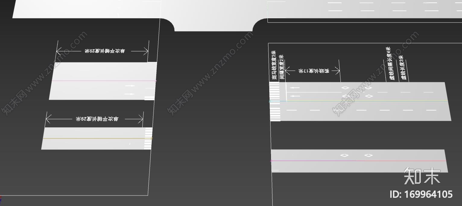 城市道路地面标示标准CG模型下载【ID:169964105】