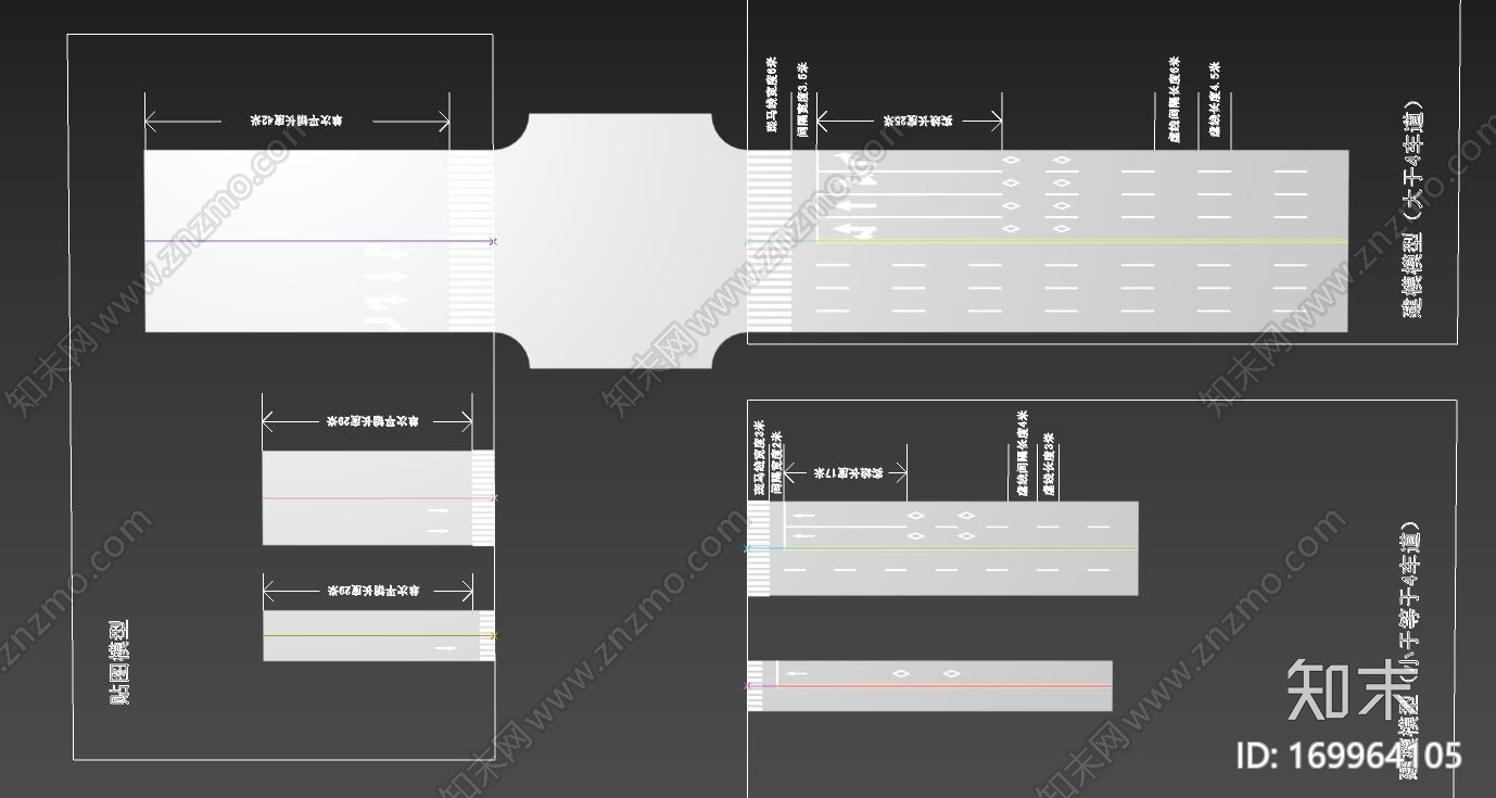 城市道路地面标示标准CG模型下载【ID:169964105】