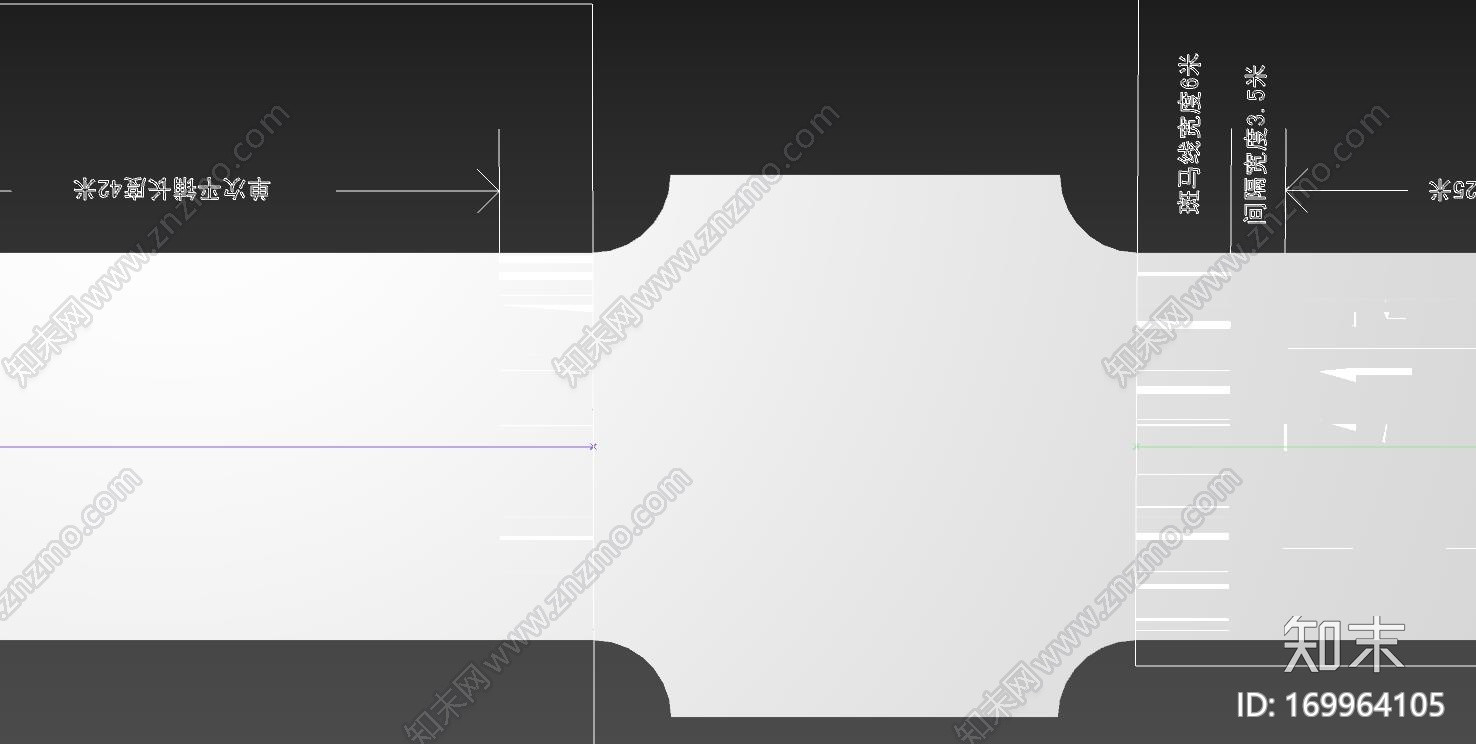 城市道路地面标示标准CG模型下载【ID:169964105】