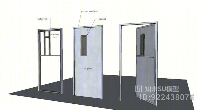 钢门SU模型下载【ID:922438076】