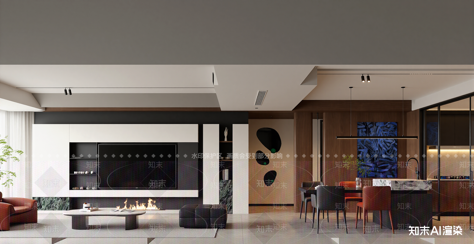 现代客餐厅3D模型下载【ID:1215193134】