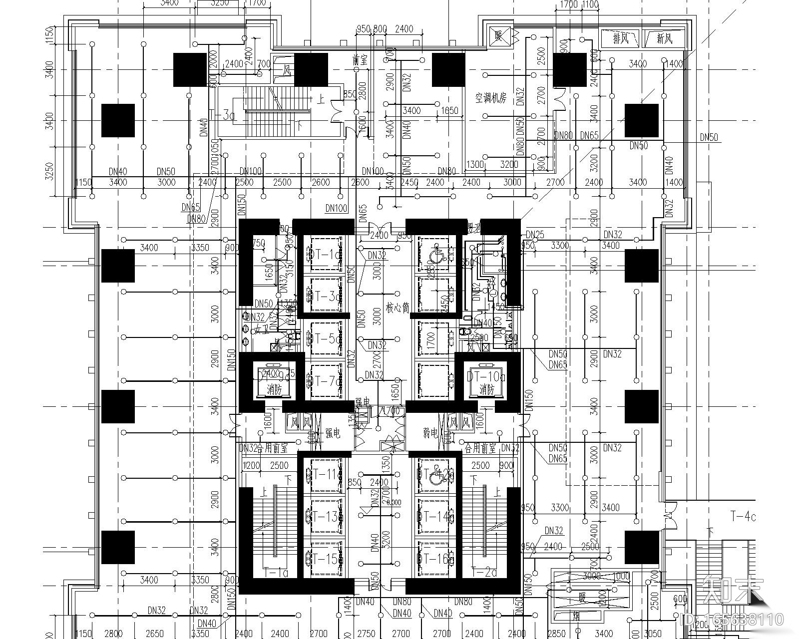 山东超高层公寓酒店给排水施工图​cad施工图下载【ID:165638110】