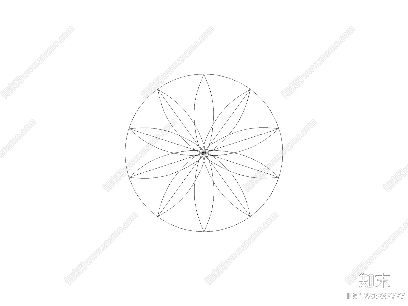 现代花CAD图纸
