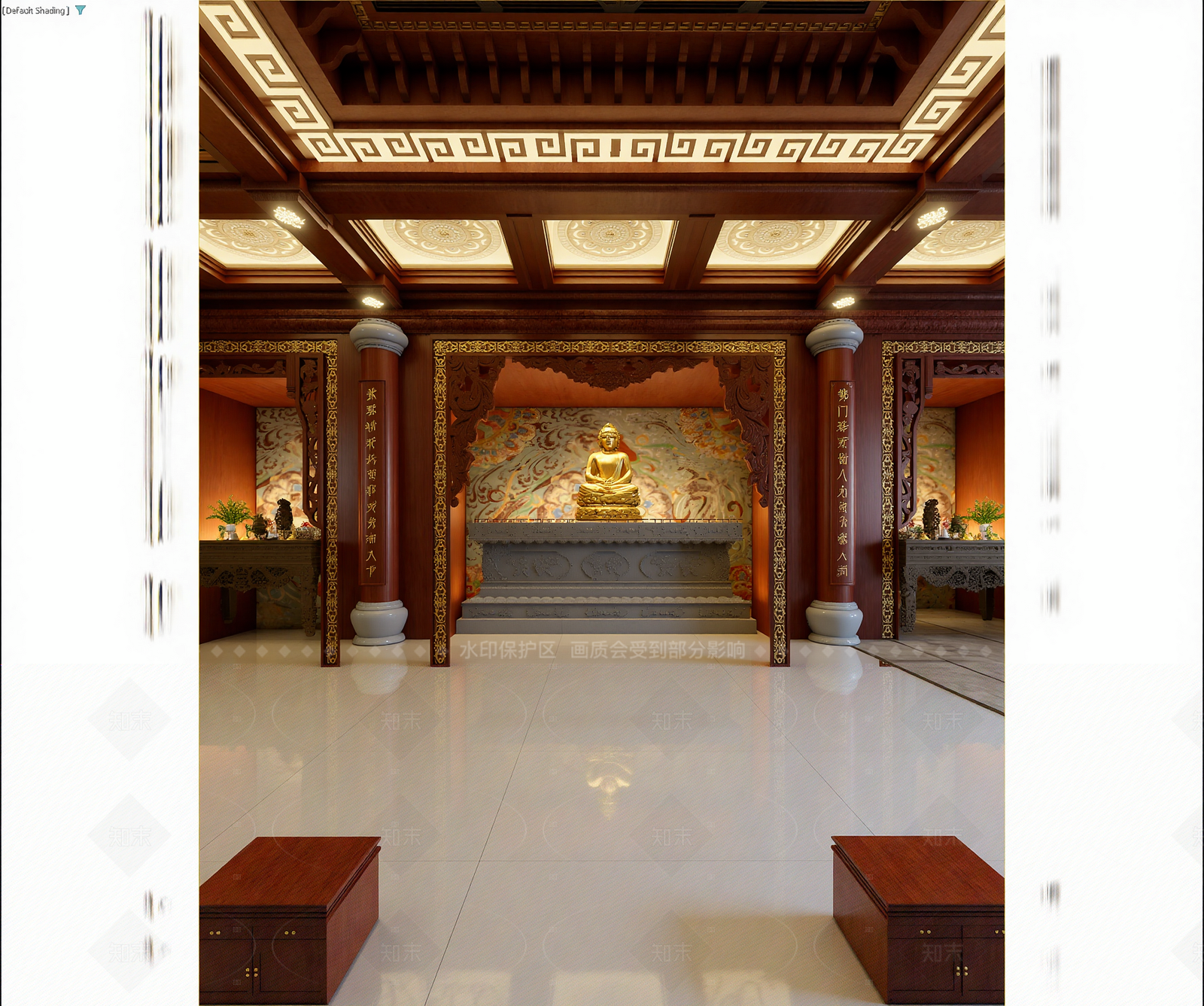 中式佛堂3D模型下载【ID:1214925452】