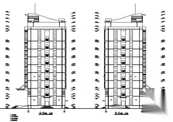 某十层办公楼建筑设计方案图cad施工图下载【ID:151638136】