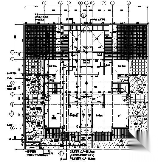 某三层双拼豪华别墅建筑方案图cad施工图下载【ID:149918166】