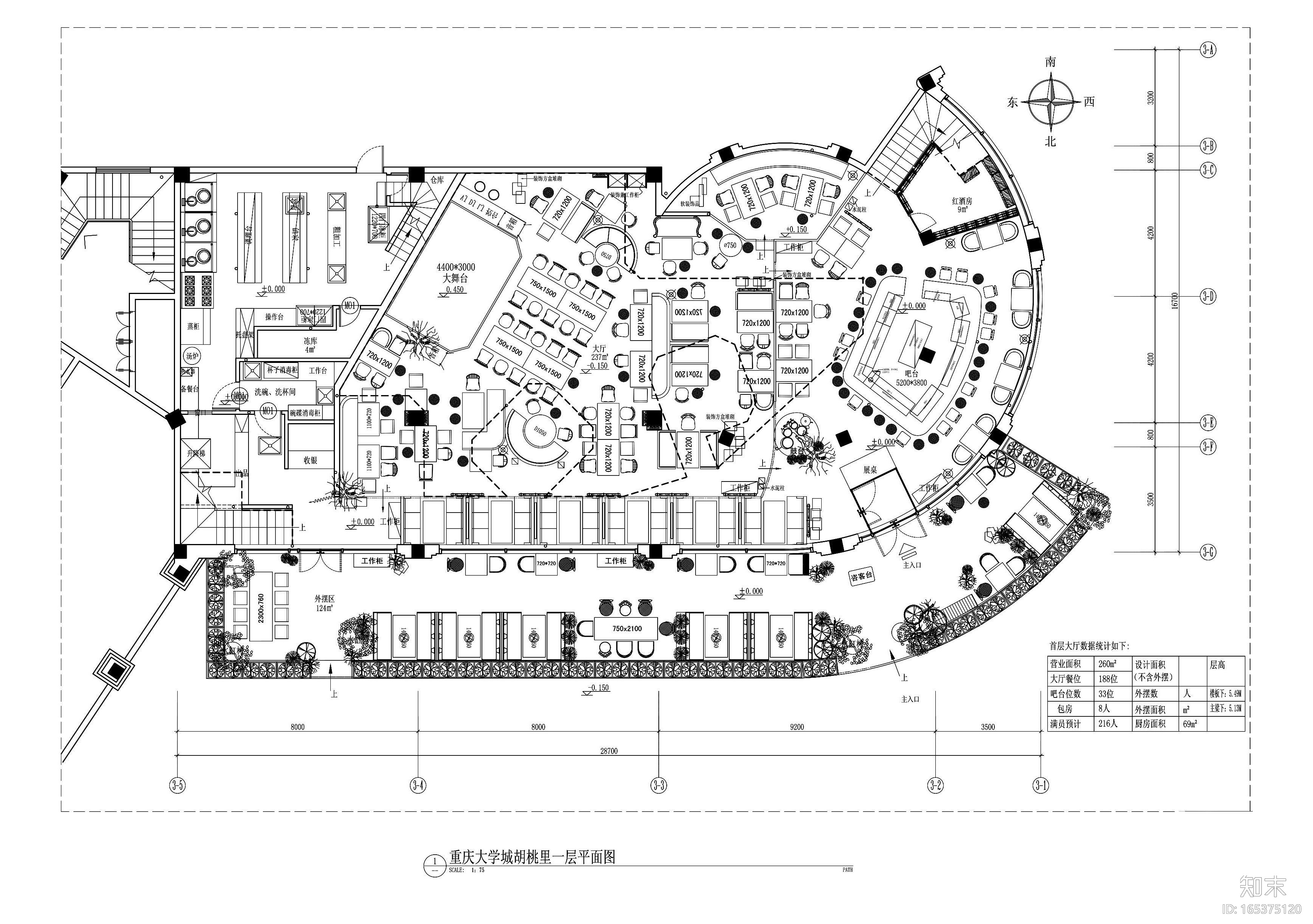 [重庆]大学城胡桃里音乐餐厅图纸（PDF版）cad施工图下载【ID:165375120】