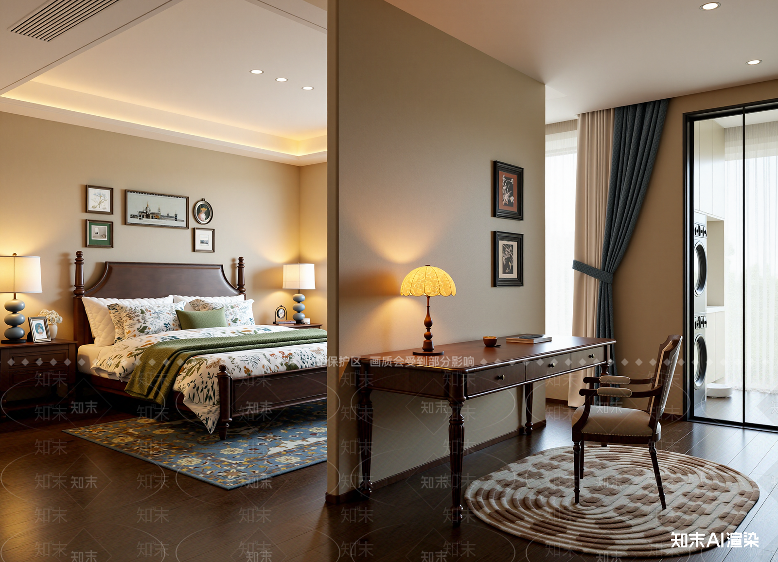 美式酒店客房3D模型下载【ID:1215127879】