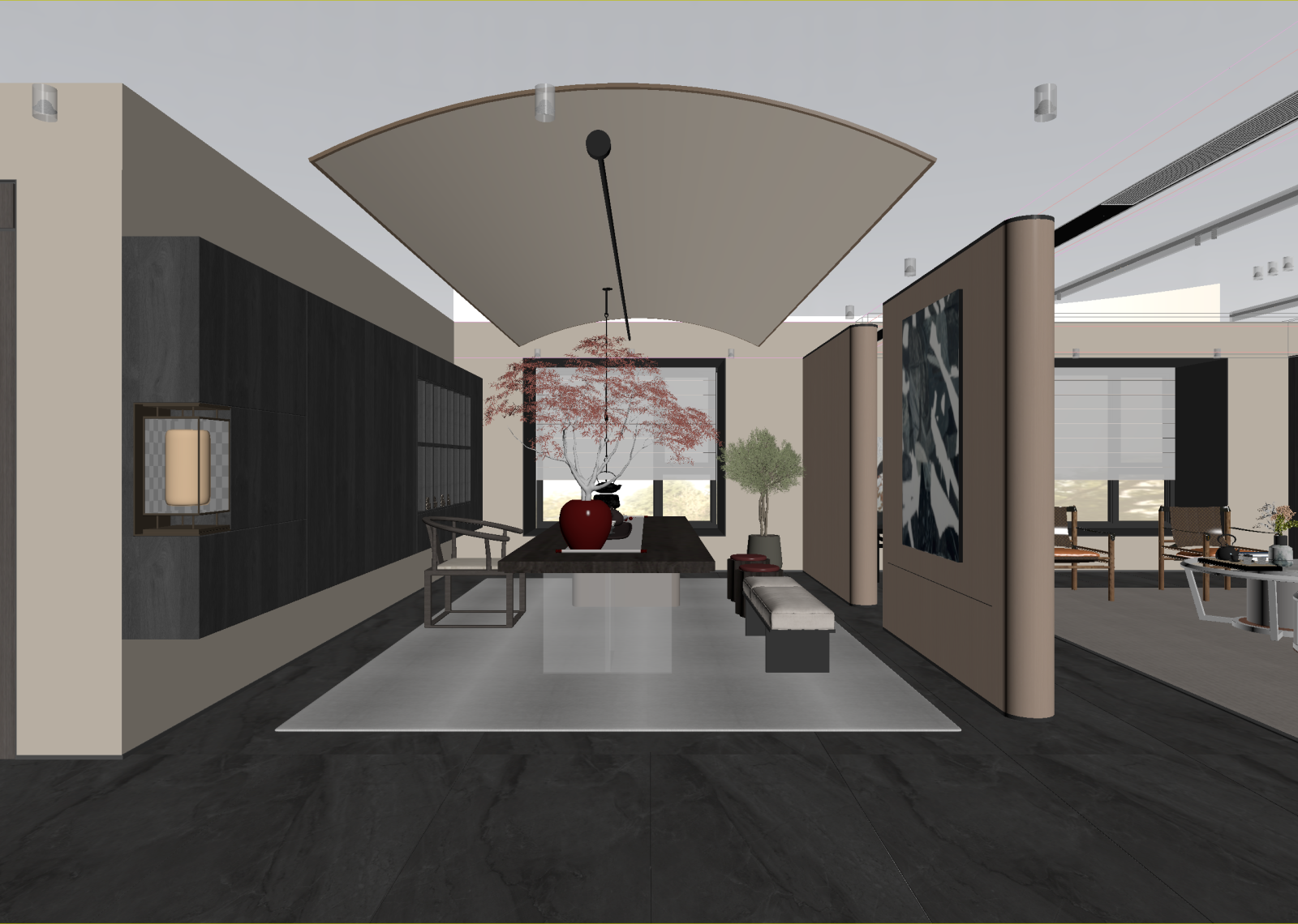 新中式茶室3D模型下载【ID:1214643684】