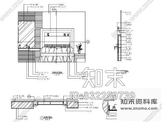 图块/节点卧室床背景详图Ⅰ施工图下载【ID:832259739】