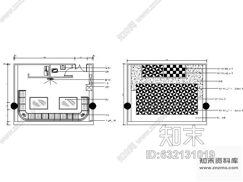 施工图某夜总会包间装修图1cad施工图下载【ID:632131019】