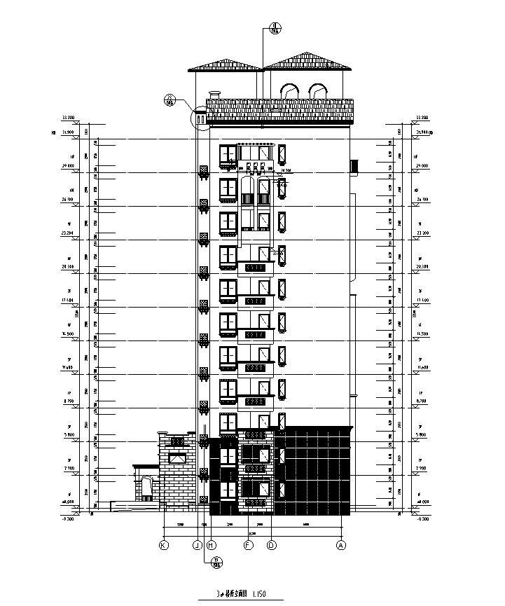 [山东]高层框架结构多栋住宅楼建筑施工图（含管线布线...施工图下载【ID:149777173】