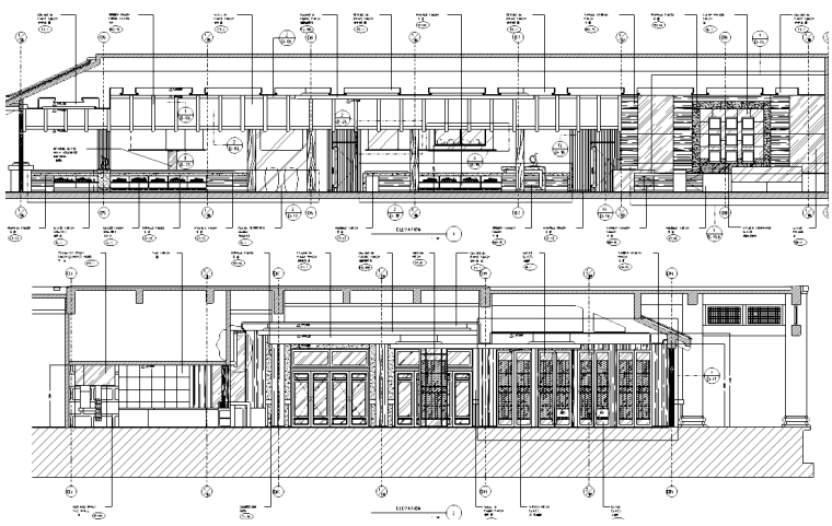 [海南]三亚某五星级酒店全日餐厅施工图施工图下载【ID:161777117】