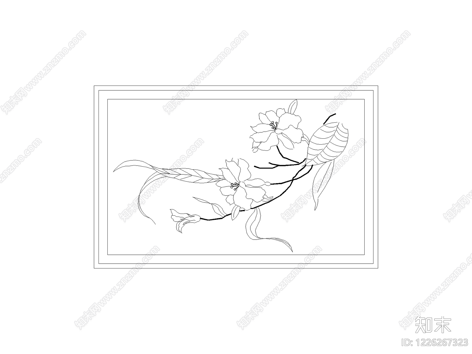 陈设类立面挂画cad施工图下载【ID:1226267323】
