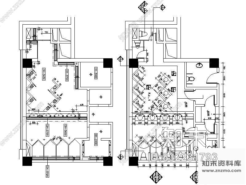 图块/节点酒店公共卫生间装修详图施工图下载【ID:832231793】