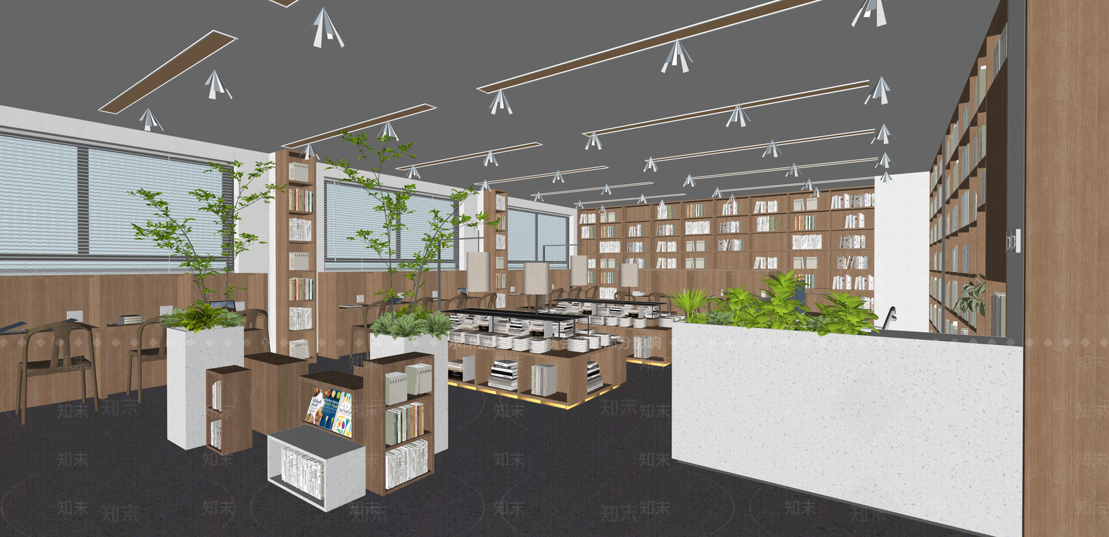 新中式书店SU模型下载【ID:1215203515】