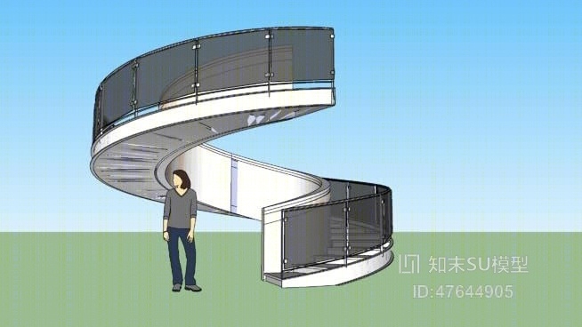 旋转楼梯SU模型下载【ID:47644905】