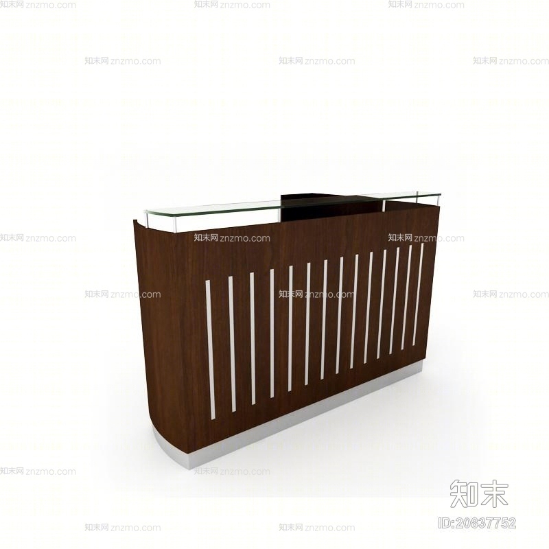 现代木艺前台桌3D模型下载【ID:20837752】