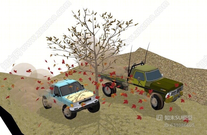 汽车场景SU模型下载【ID:631086605】