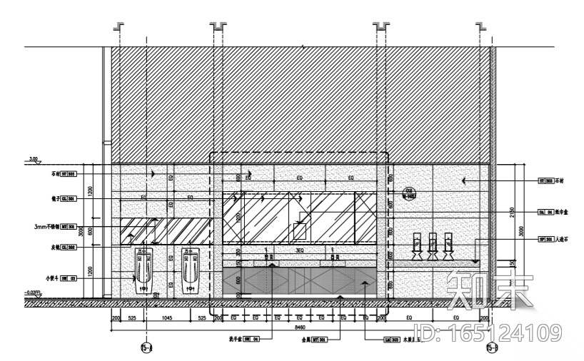 华润展示中心装修施工图+室内设计方案+物料表cad施工图下载【ID:165124109】