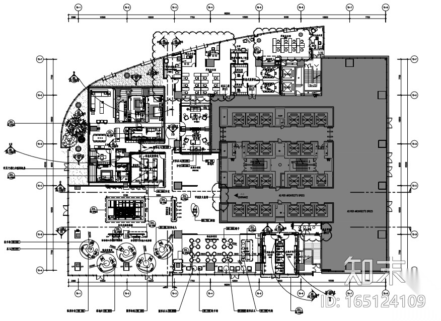 华润展示中心装修施工图+室内设计方案+物料表cad施工图下载【ID:165124109】