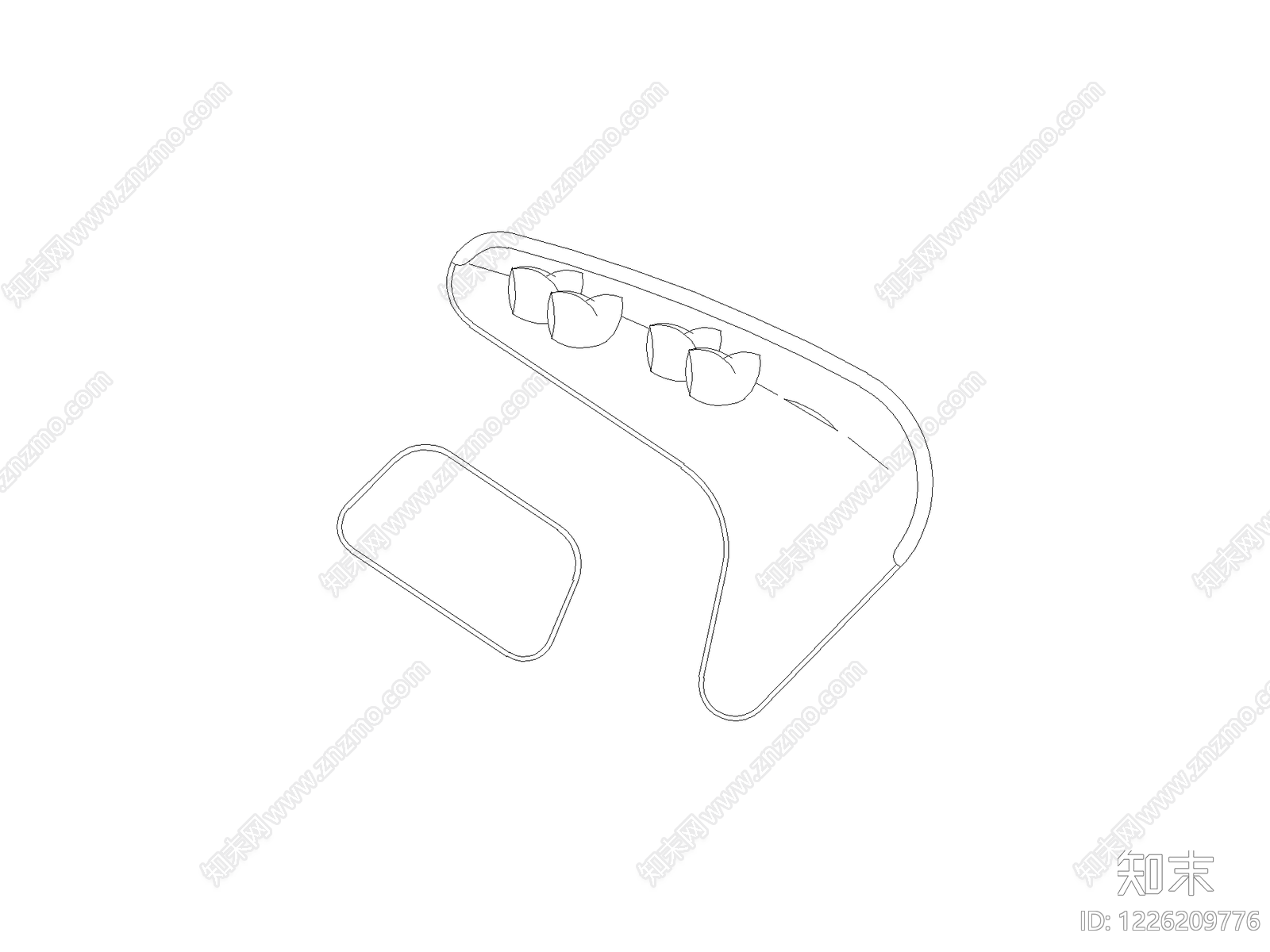 沙发cad施工图下载【ID:1226209776】