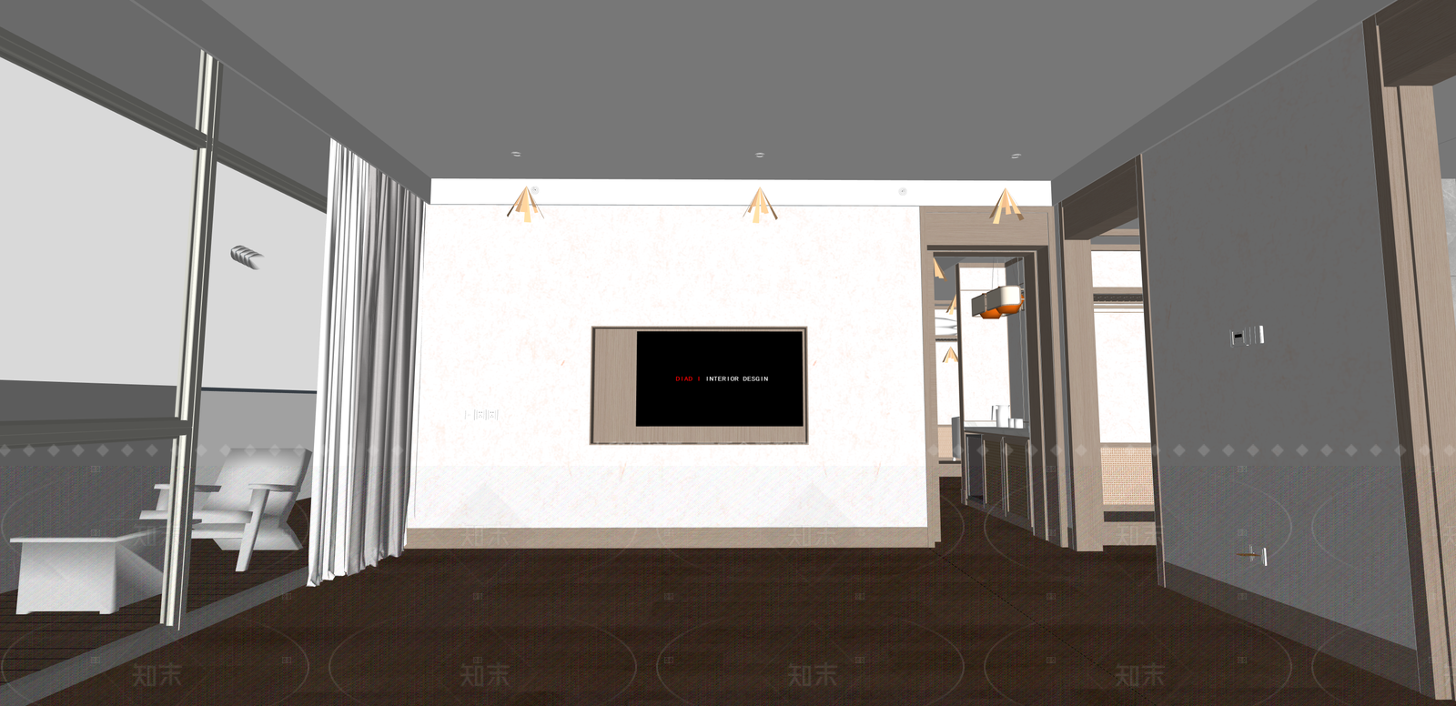 新中式酒店客房SU模型下载【ID:1216078669】