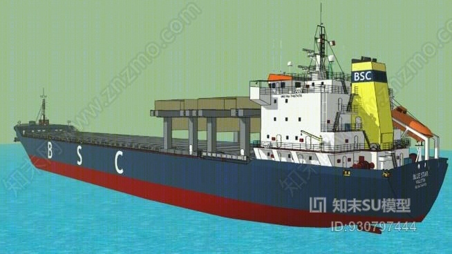 散货船蓝星SU模型下载【ID:930797444】