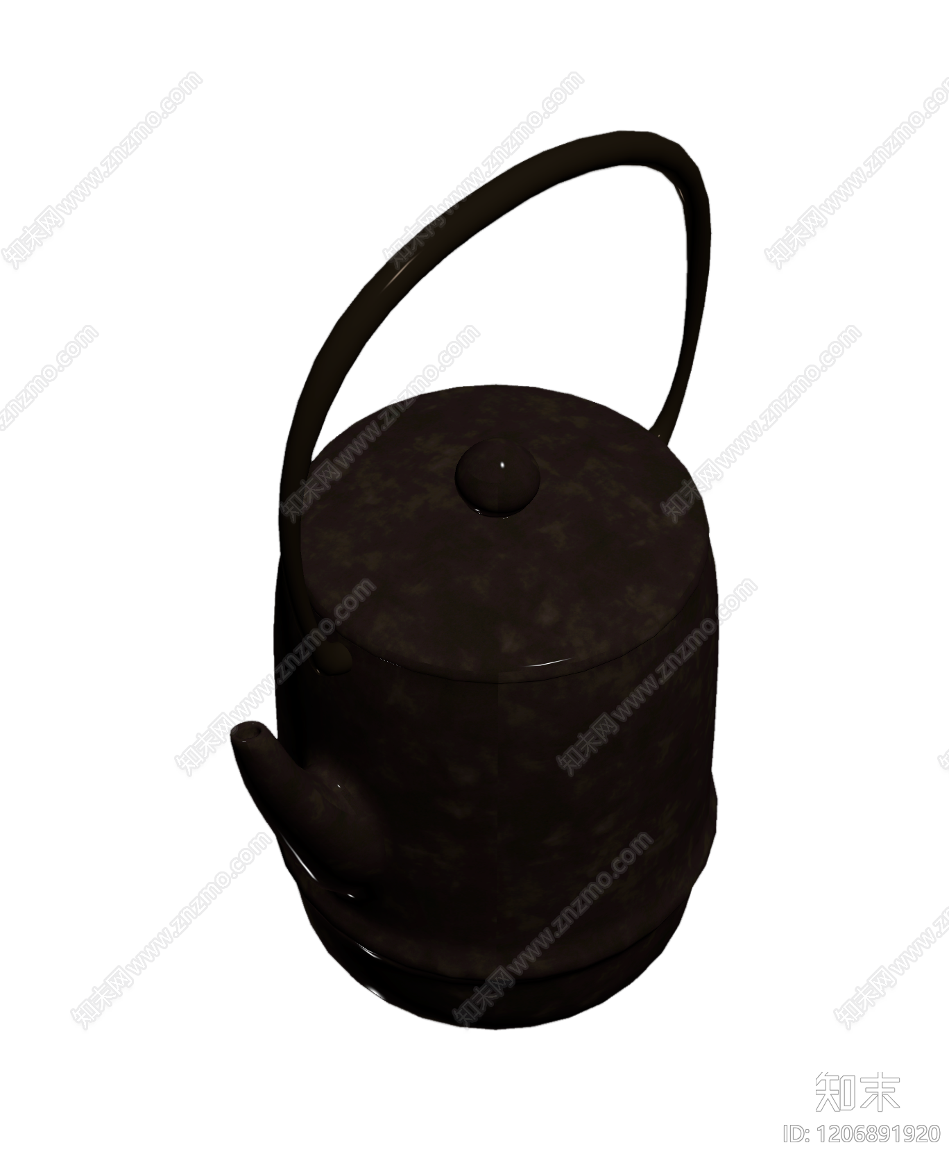 深色纹理茶壶3D模型下载【ID:1206891920】