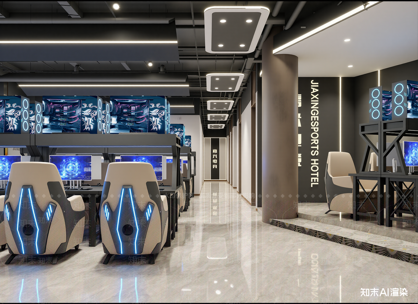 现代电竞房3D模型下载【ID:1214394630】