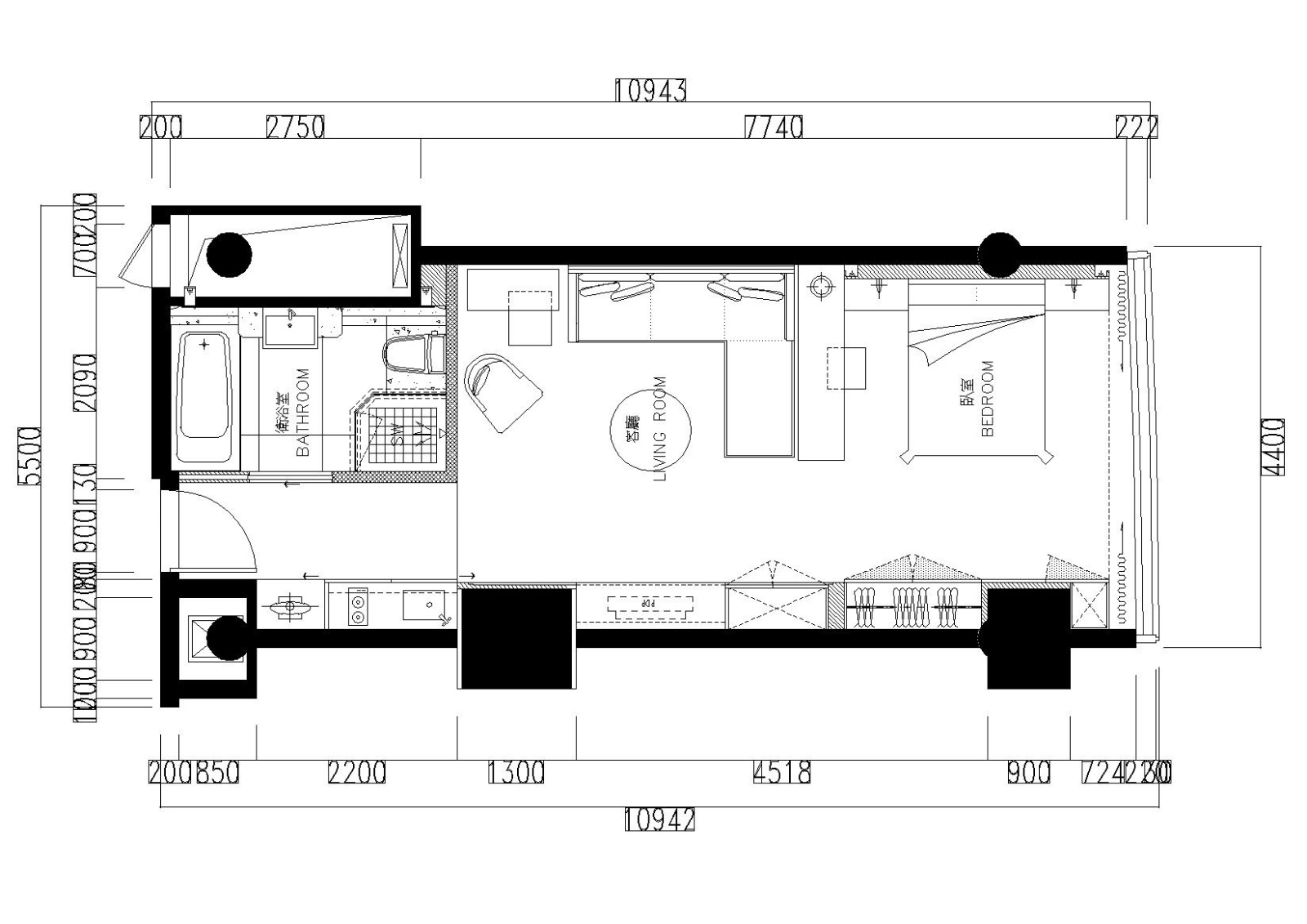 [江苏]-无锡凯燕样板房A2型施工图+实景照片施工图下载【ID:160105118】