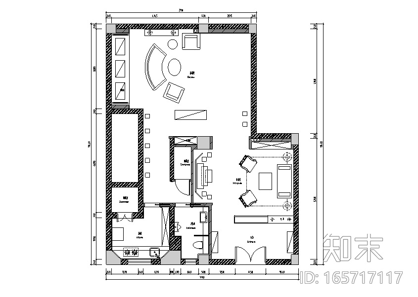 [上海]68平米玉主题会所空间设计施工图（附效果图）cad施工图下载【ID:165717117】