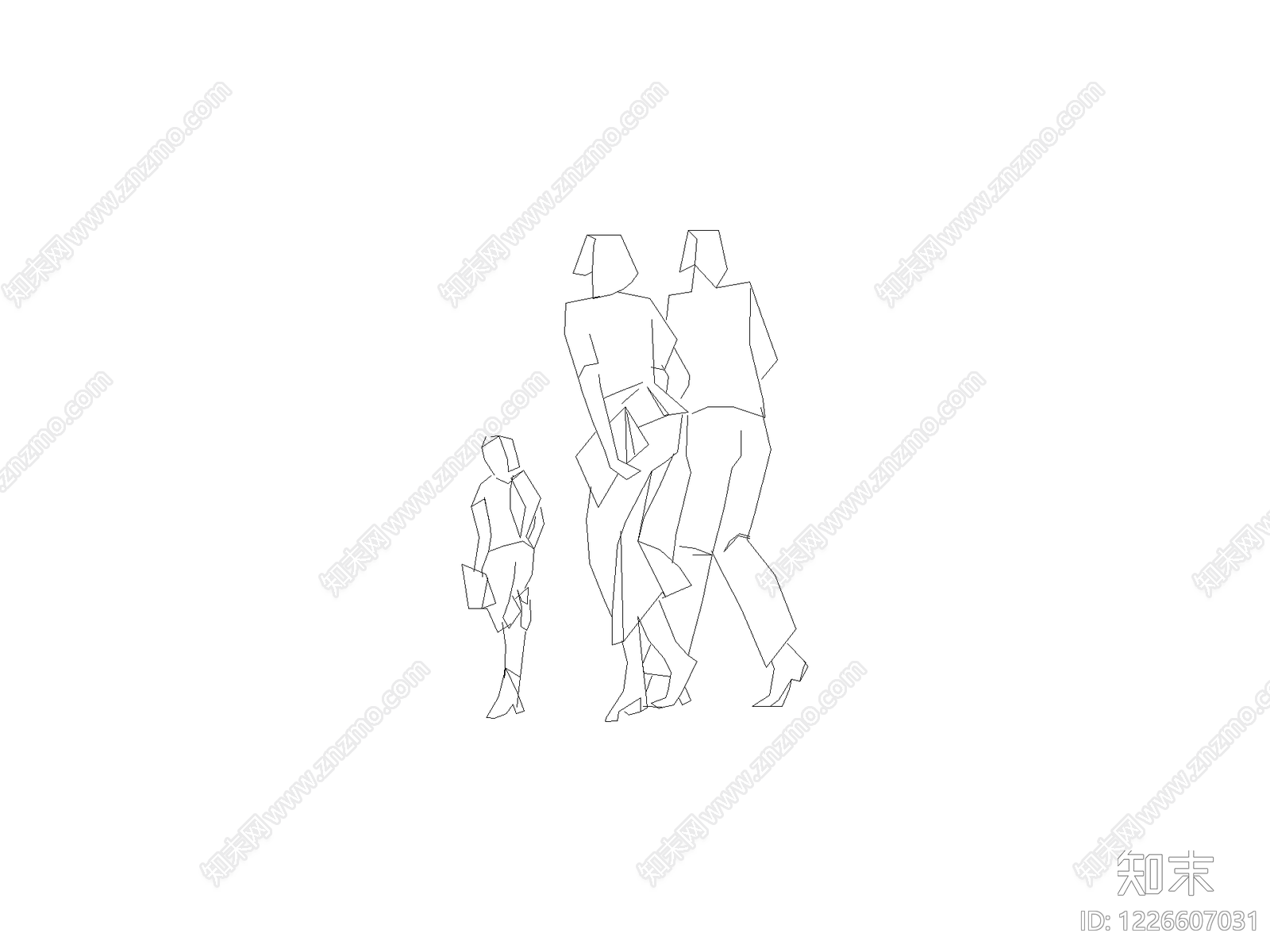 现代人物CAD图纸
