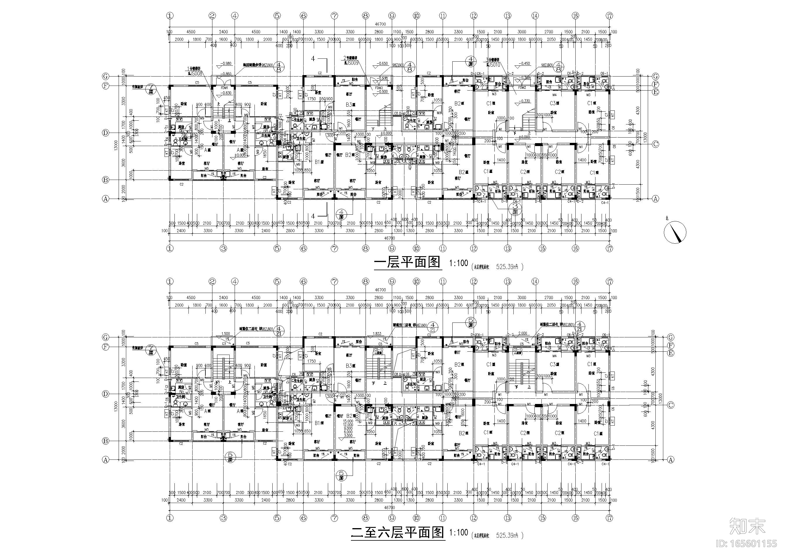 [深圳]福永镇凤凰村第三工业区公寓方案图cad施工图下载【ID:165601155】