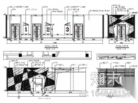 某电影院公共区域及卫生间室内装修施工图（含效果）施工图下载【ID:164848154】