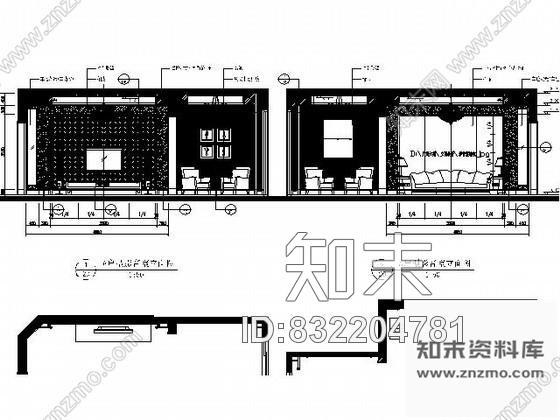 图块/节点样板房影音室立面图cad施工图下载【ID:832204781】