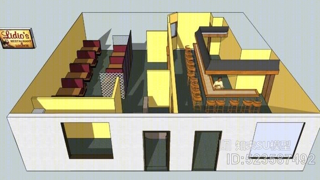利迪奥餐厅SU模型下载【ID:523587492】