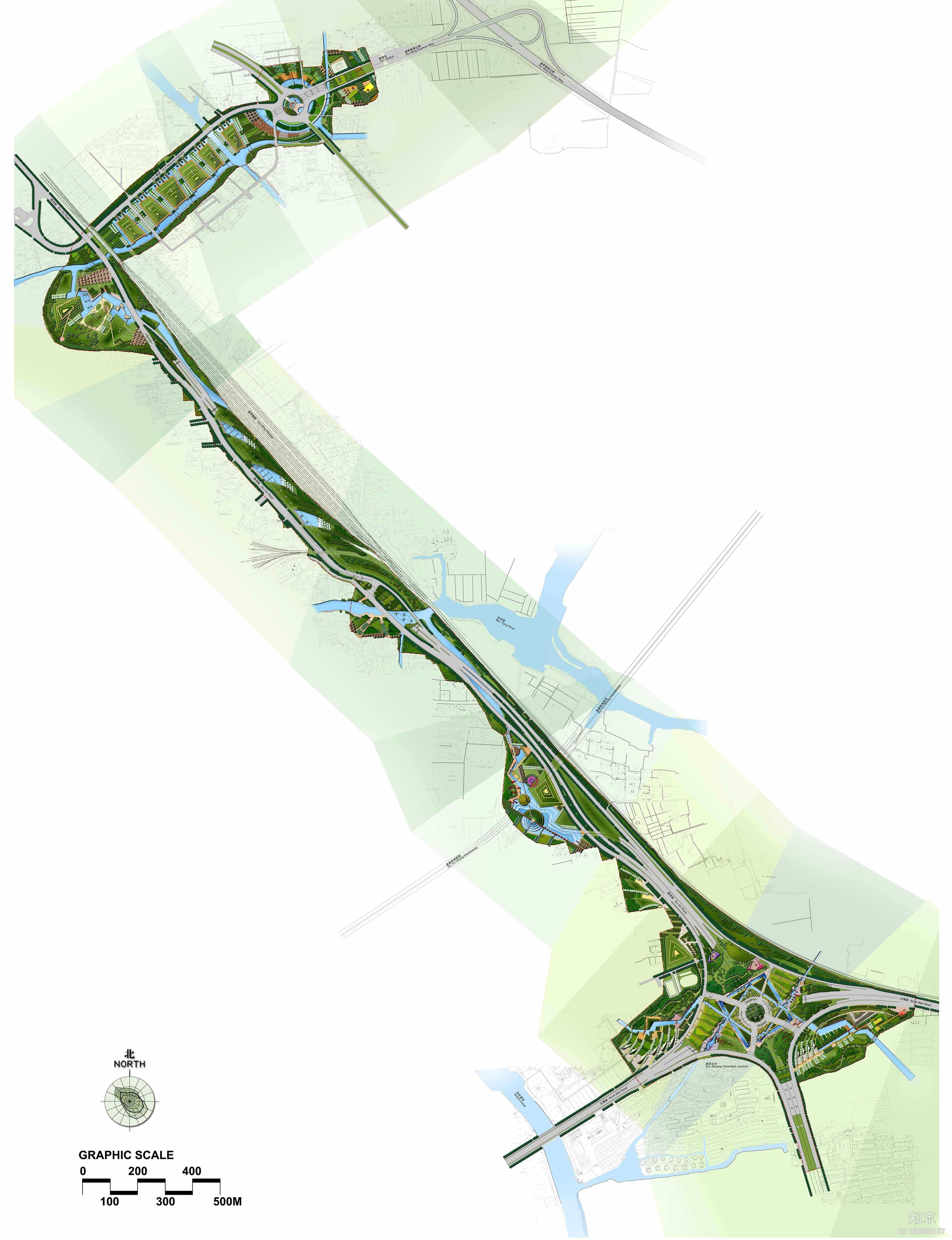 [江苏]苏州市沪宁高速公路西出入口景观规划方案设计（现...cad施工图下载【ID:165385187】