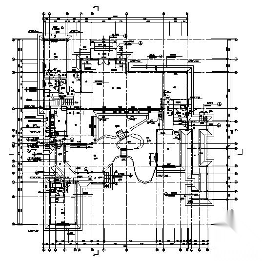 某二层中国古典式别墅建筑结构水暖电施工图cad施工图下载【ID:149900199】