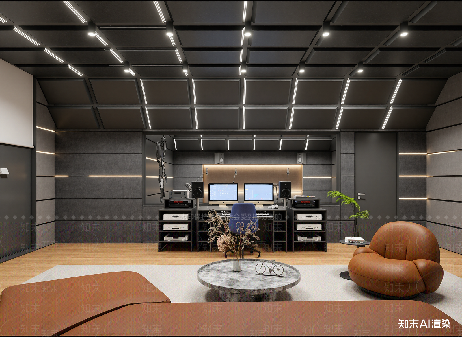 现代影音室3D模型下载【ID:1215038321】