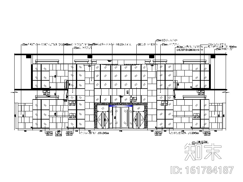 现代简约设计办公室设计施工图（含施工图)cad施工图下载【ID:161784187】