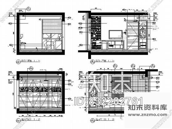 图块/节点小卧室立面图①cad施工图下载【ID:832202761】