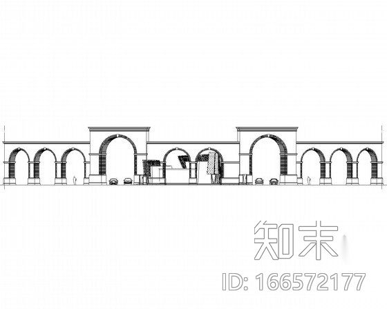 某欧式弧形大门建筑施工图施工图下载【ID:166572177】