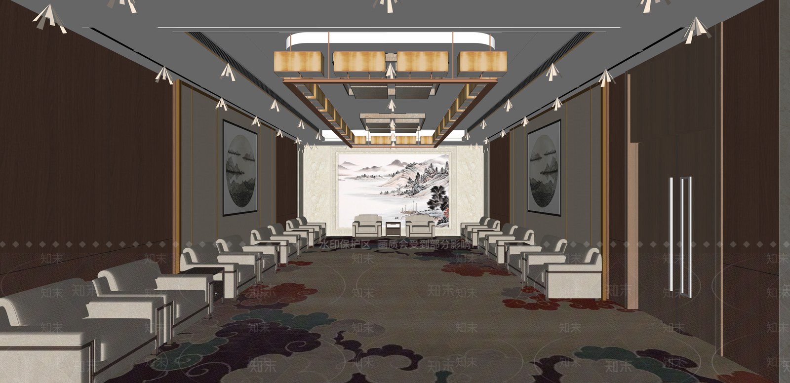 中式酒店大堂SU模型下载【ID:1215204300】
