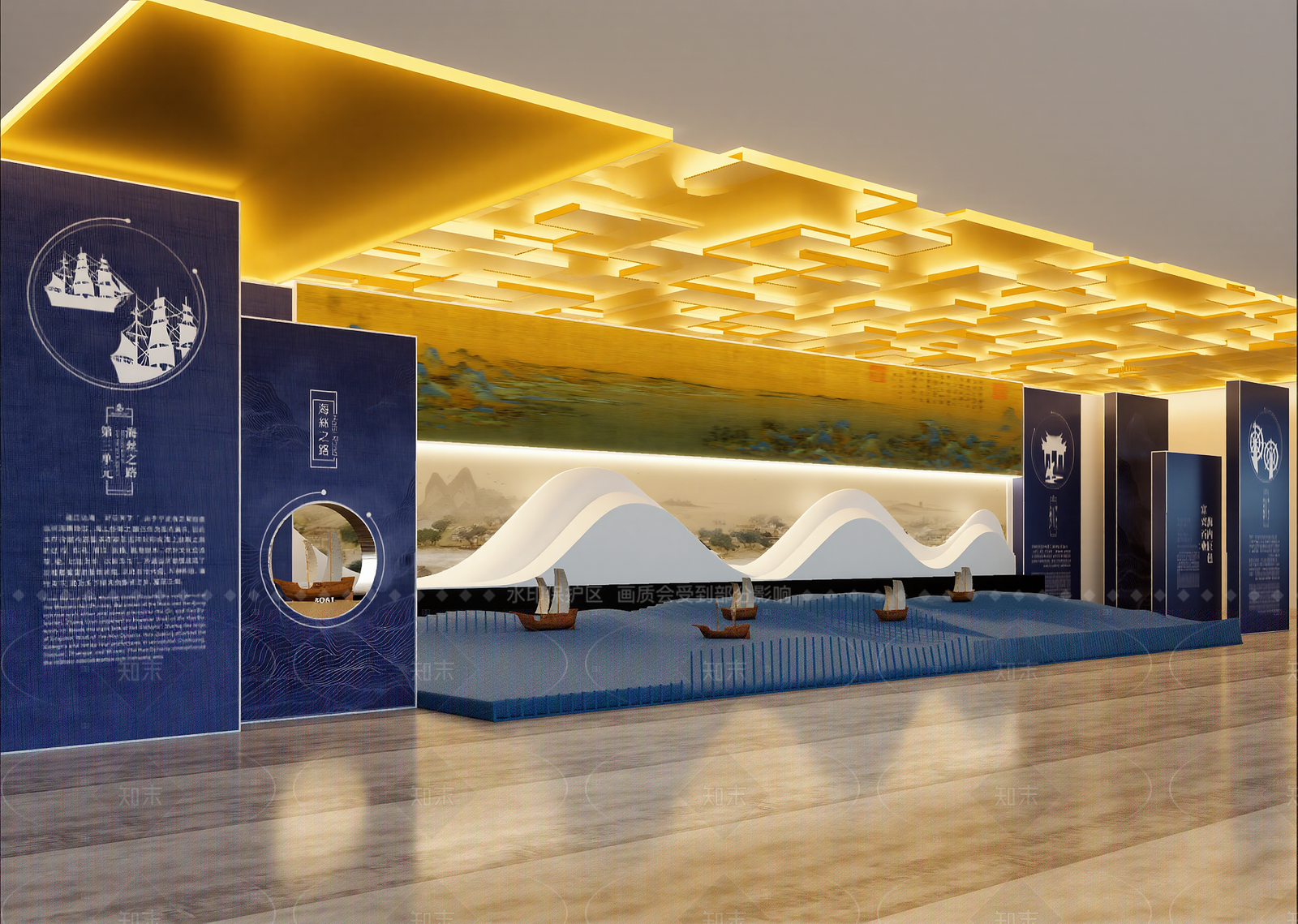 新中式陶瓷展厅3D模型下载【ID:1214627157】