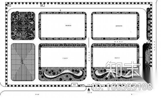 某厂区环境绿化设计平面图施工图下载【ID:166303108】