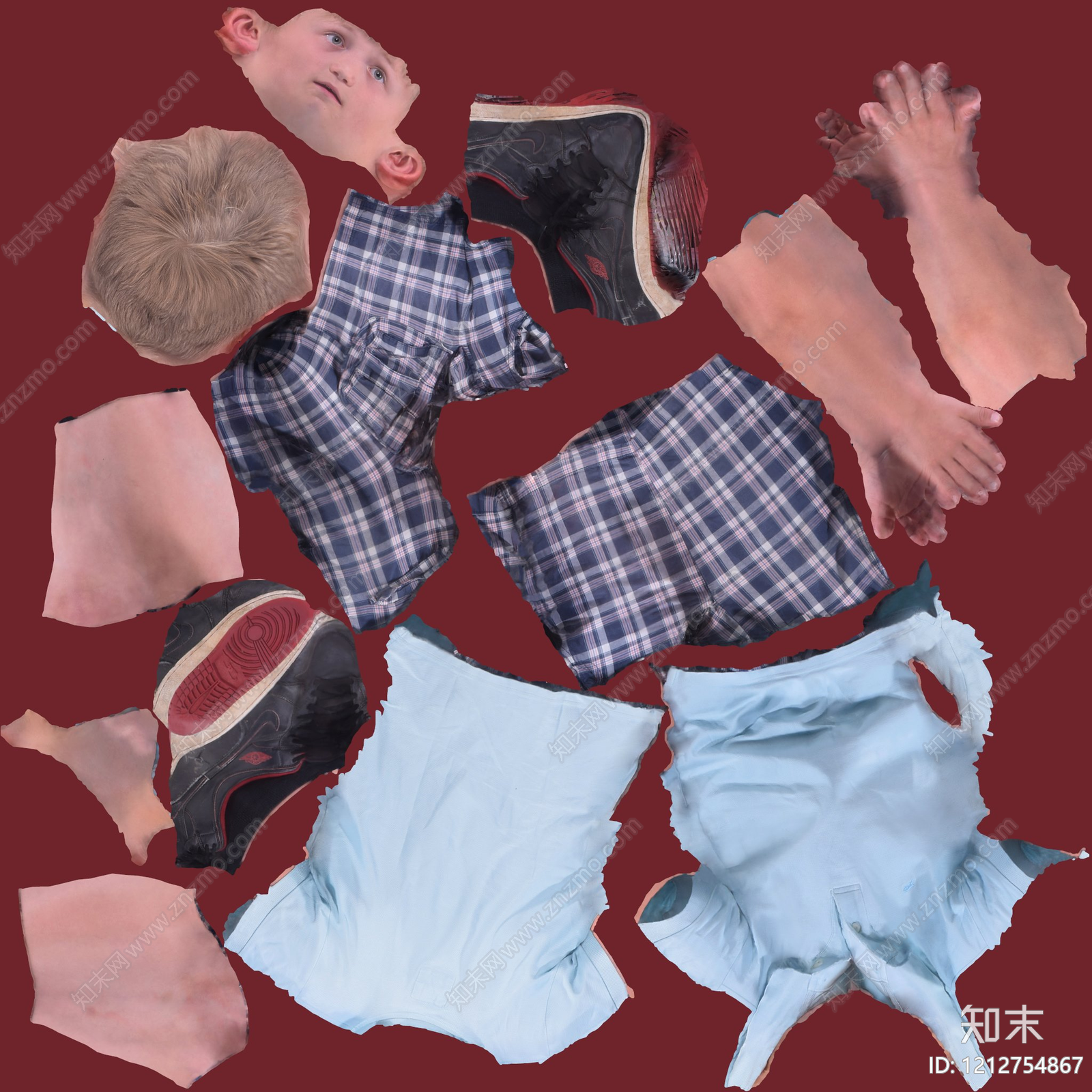 格子布纹贴图下载【ID:1212754867】