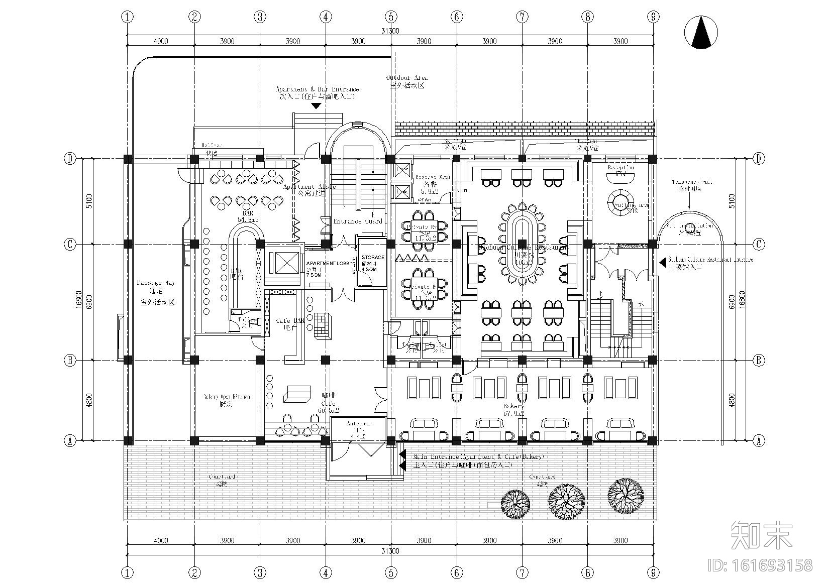 [北京]王府井特色公寓式酒店施工图+效果图施工图下载【ID:161693158】