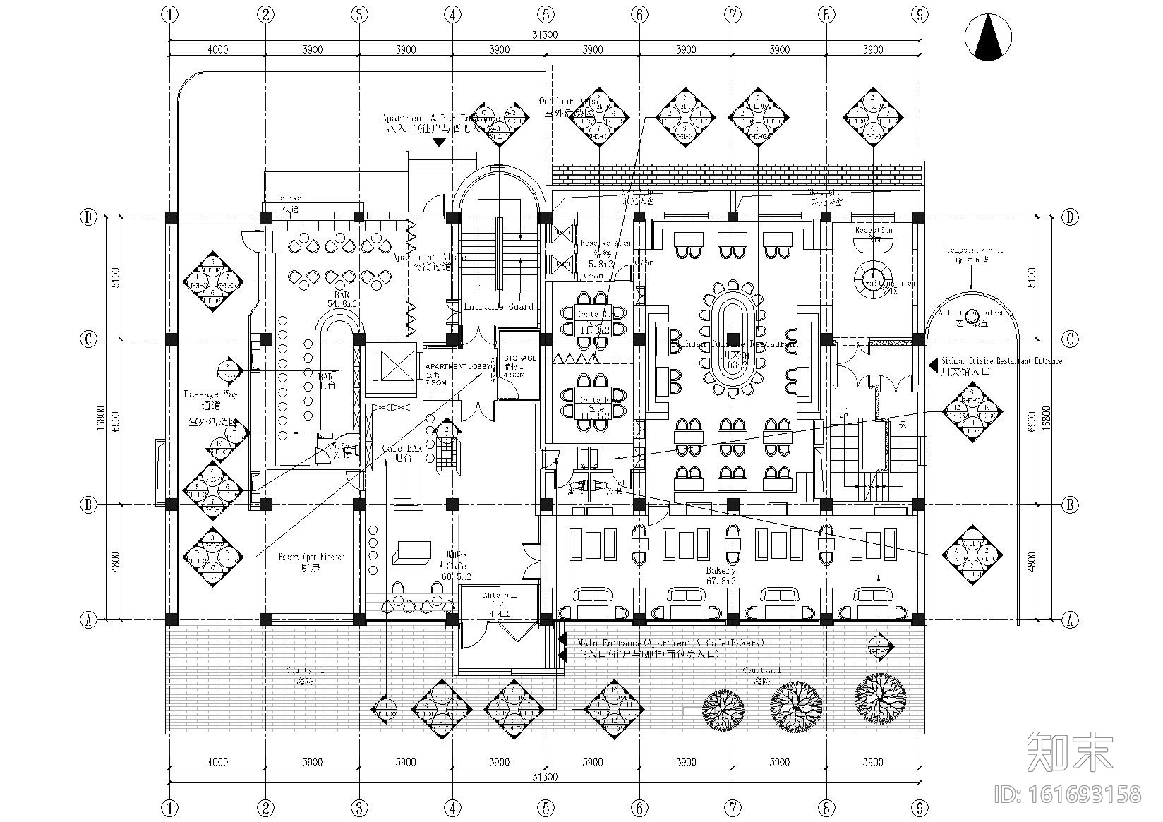 [北京]王府井特色公寓式酒店施工图+效果图cad施工图下载【ID:161693158】