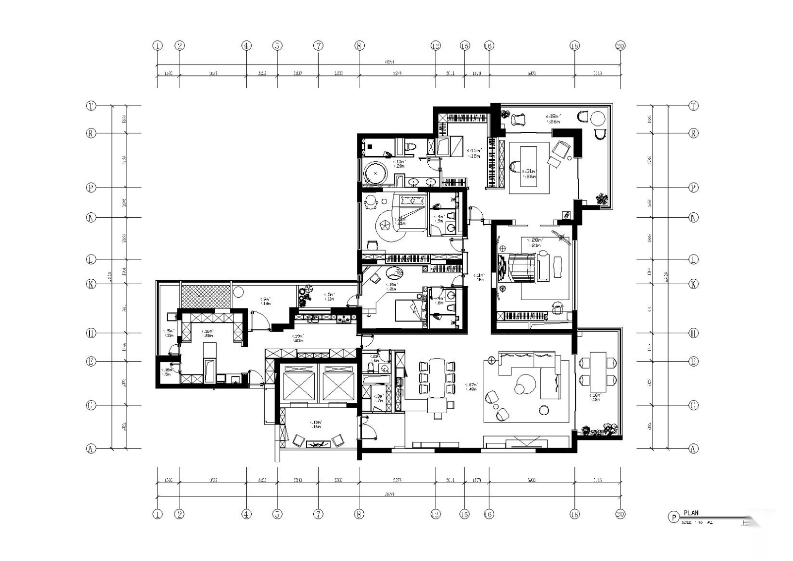 [上海]汤臣一品现代轻奢住宅施工图+效果图cad施工图下载【ID:160015163】